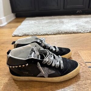 Golden Goose Black and Silver Sneakers